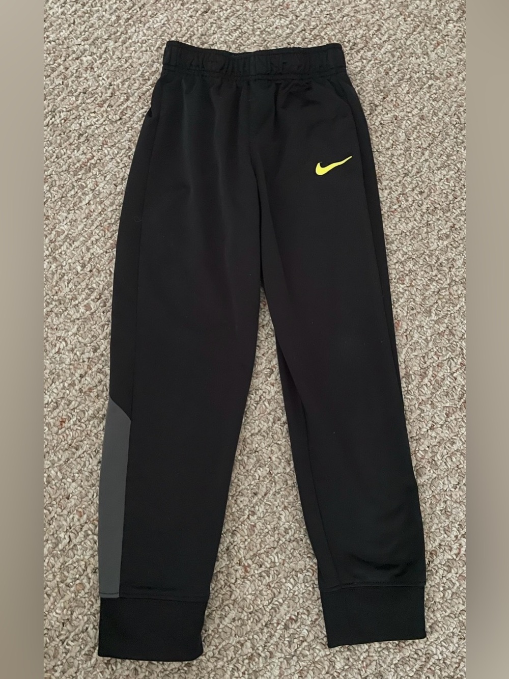 Nike Kids Black & Lime Green Swoosh Hoodie with Gray & Black Joggers - Picture 7 of 16